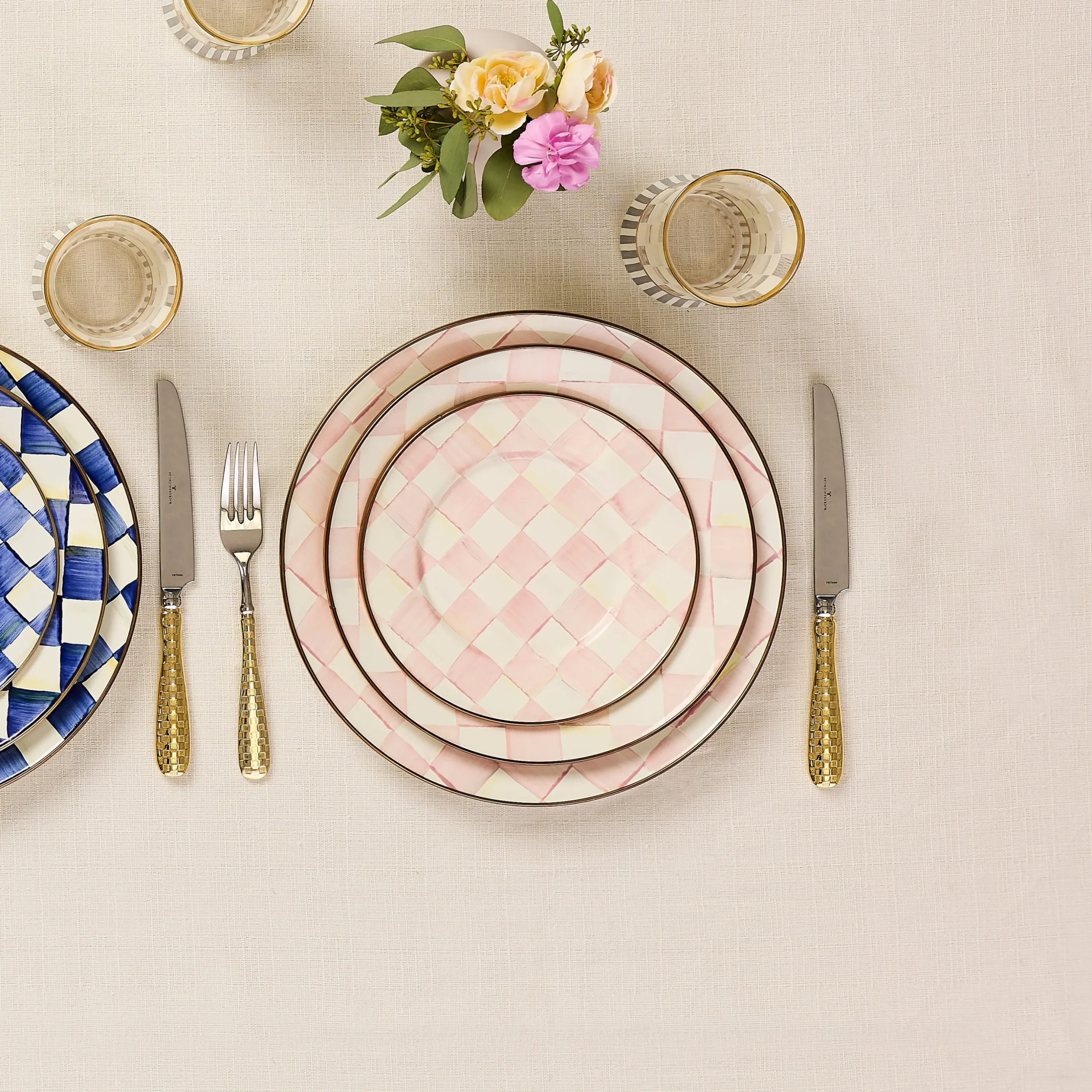 Rosy Check Dinner Plate
