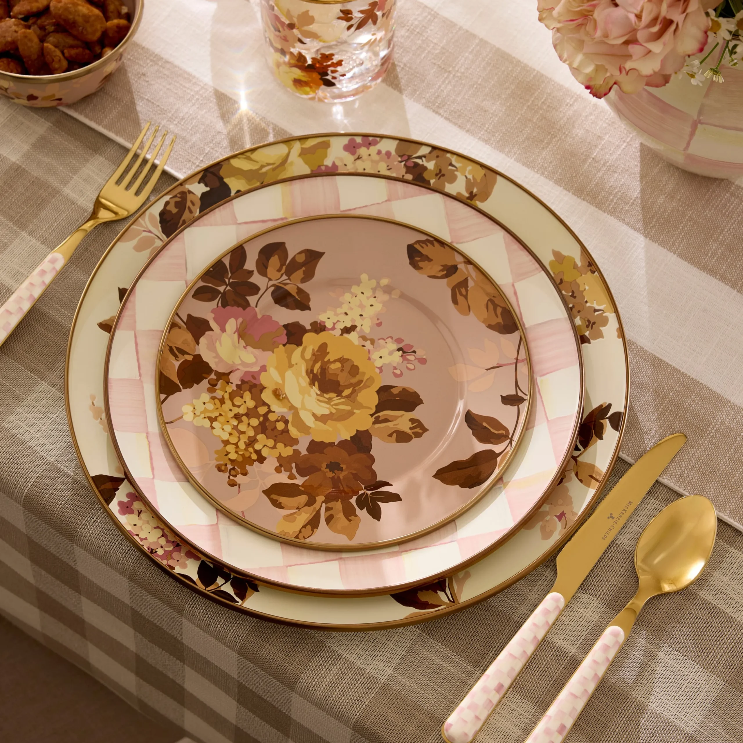 Rosy Check Dinner Plate