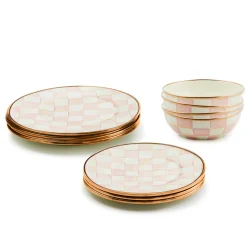Rosy Check Dinnerware 12pc Complete Set