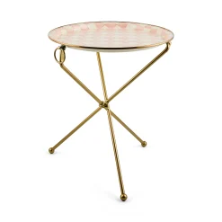 Rosy Check Enamel Tilt Accent Table