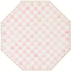 Rosy Checkered 6' Octagon Washable Rug