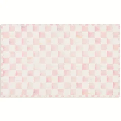 Rosy Checkered 3' x 5' Washable Rug