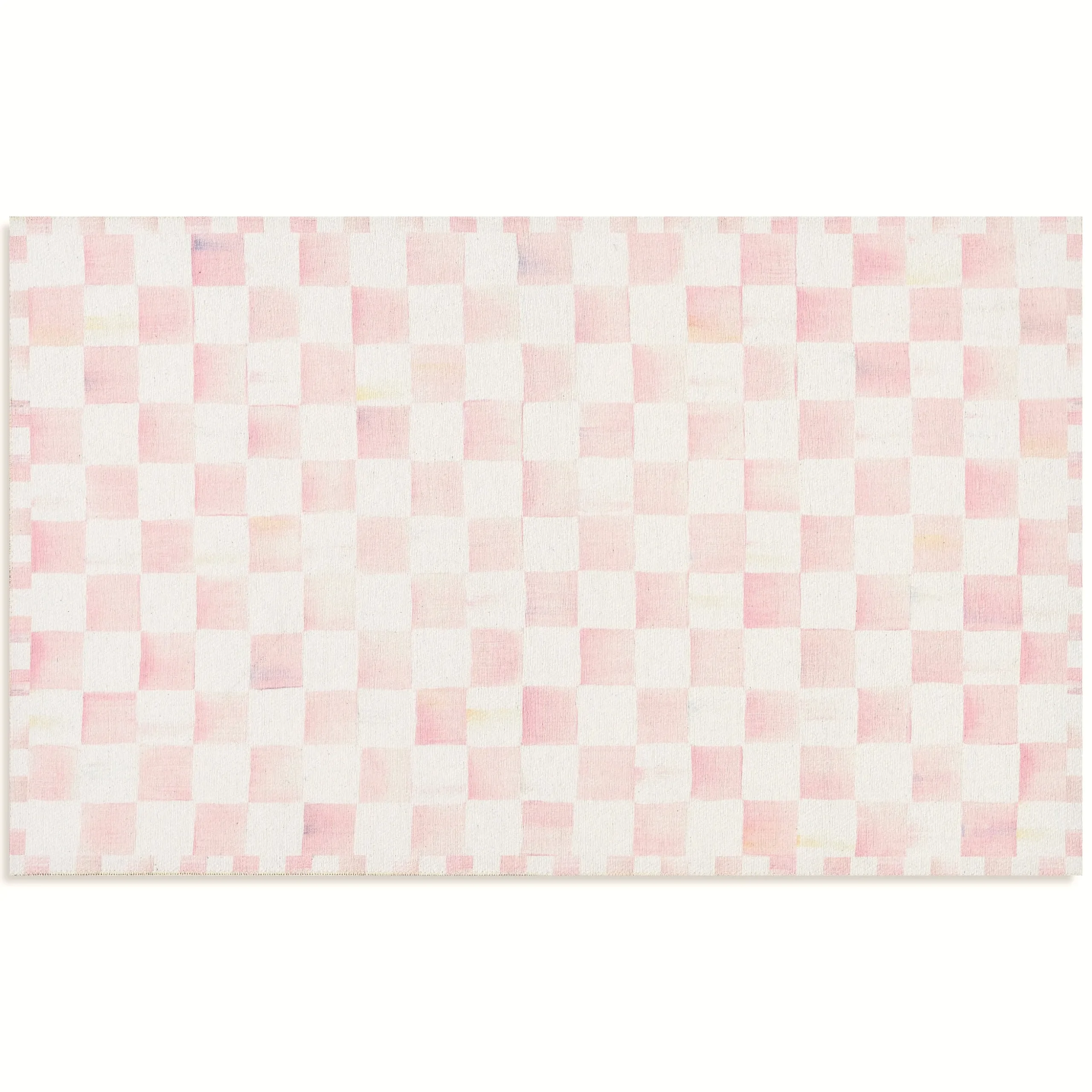 Rosy Checkered 3' x 5' Washable Rug