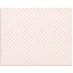 Rosy Checkered 8' x 10' Washable Rug