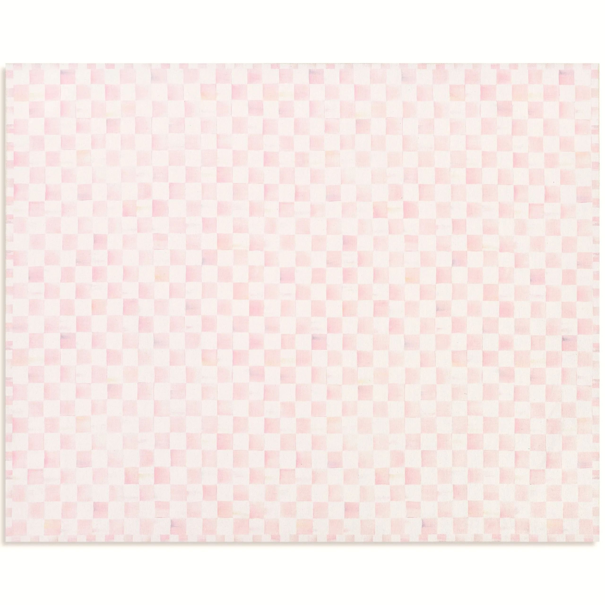 Rosy Checkered 8' x 10' Washable Rug