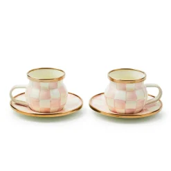 Rosy Check Espresso Cup & Saucer Set