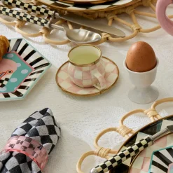 Rosy Check Espresso Cup & Saucer Set