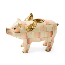 Rosy Check Flying Pig Candle Holder