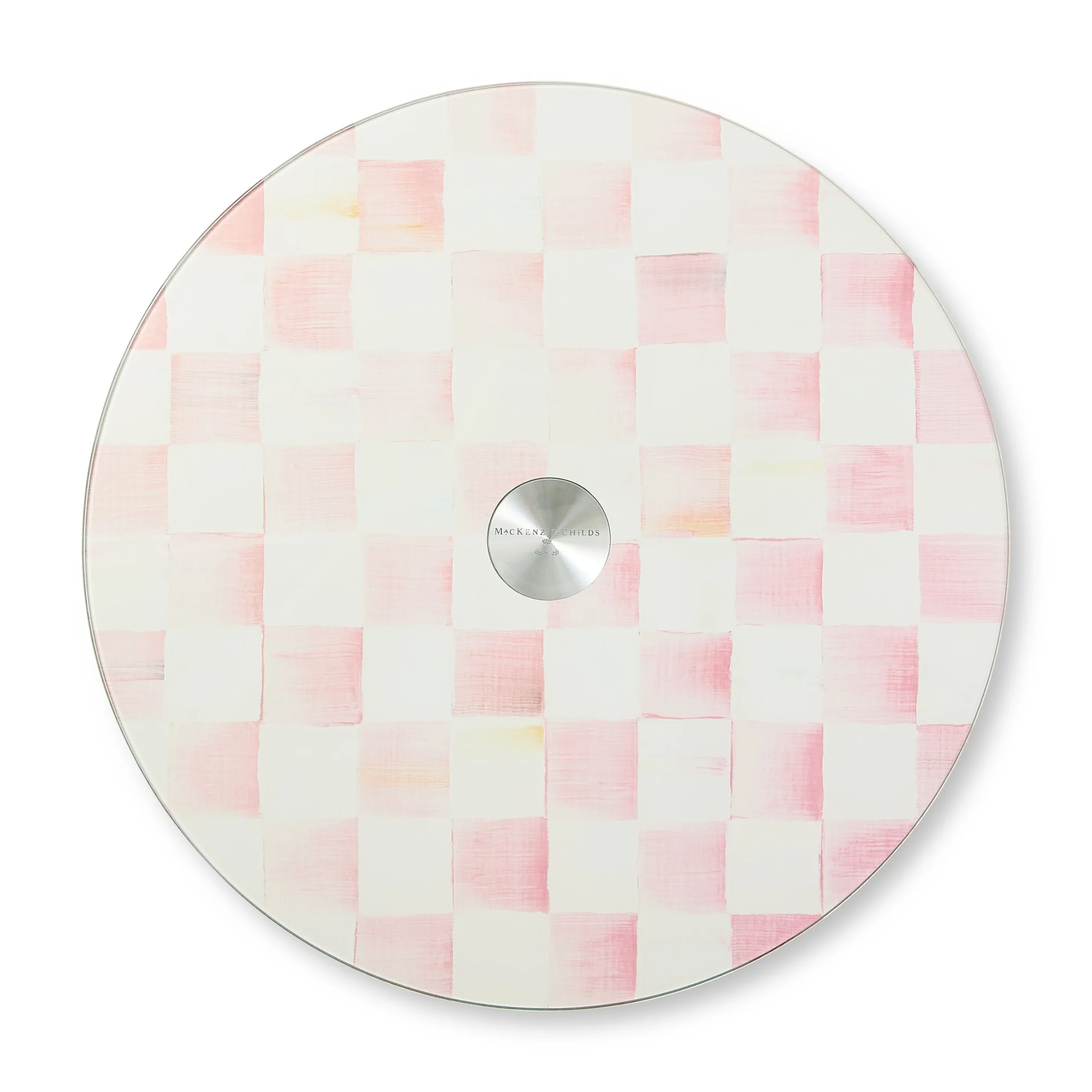 Rosy Check Glass Lazy Susan