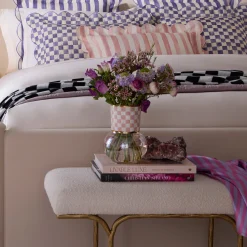 Rosy Check Glass Vase