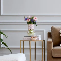 Rosy Check Glass Vase
