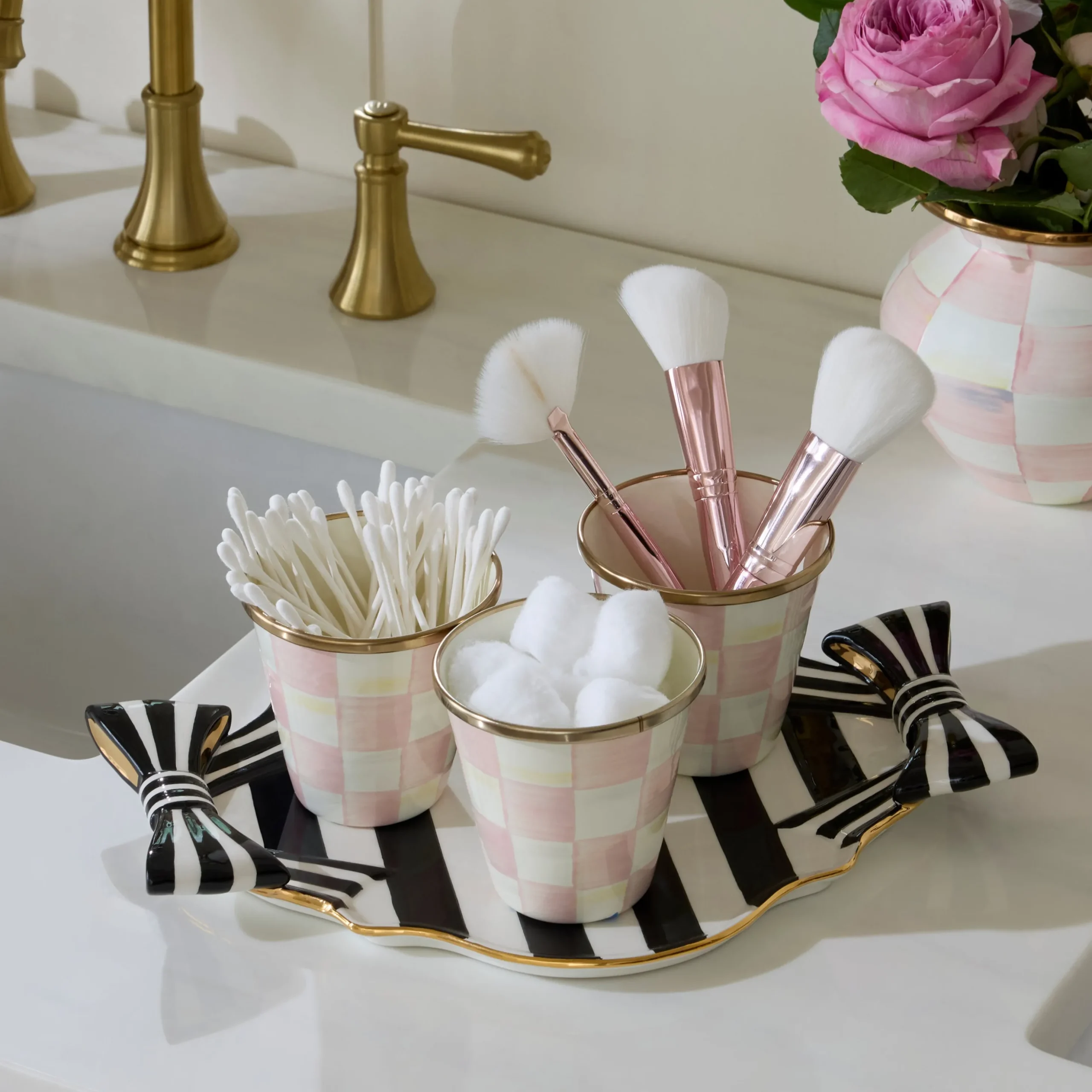 Rosy Check Herb Pots, Set of 3