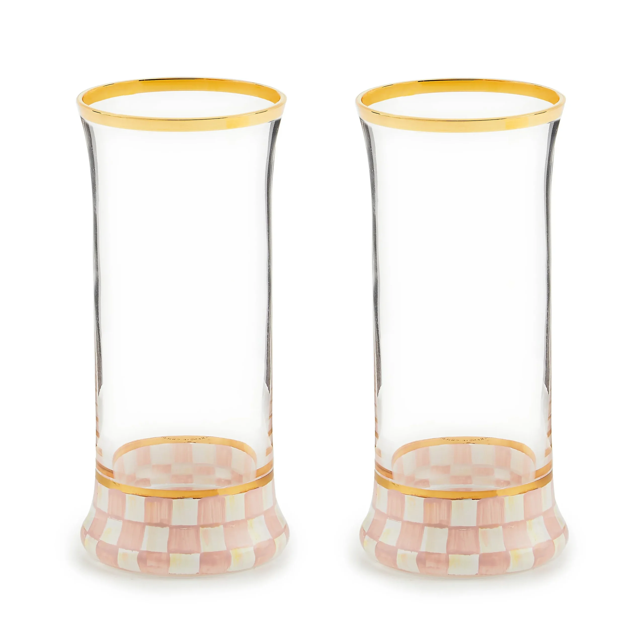 Rosy Check Highball Glass, Set of 2