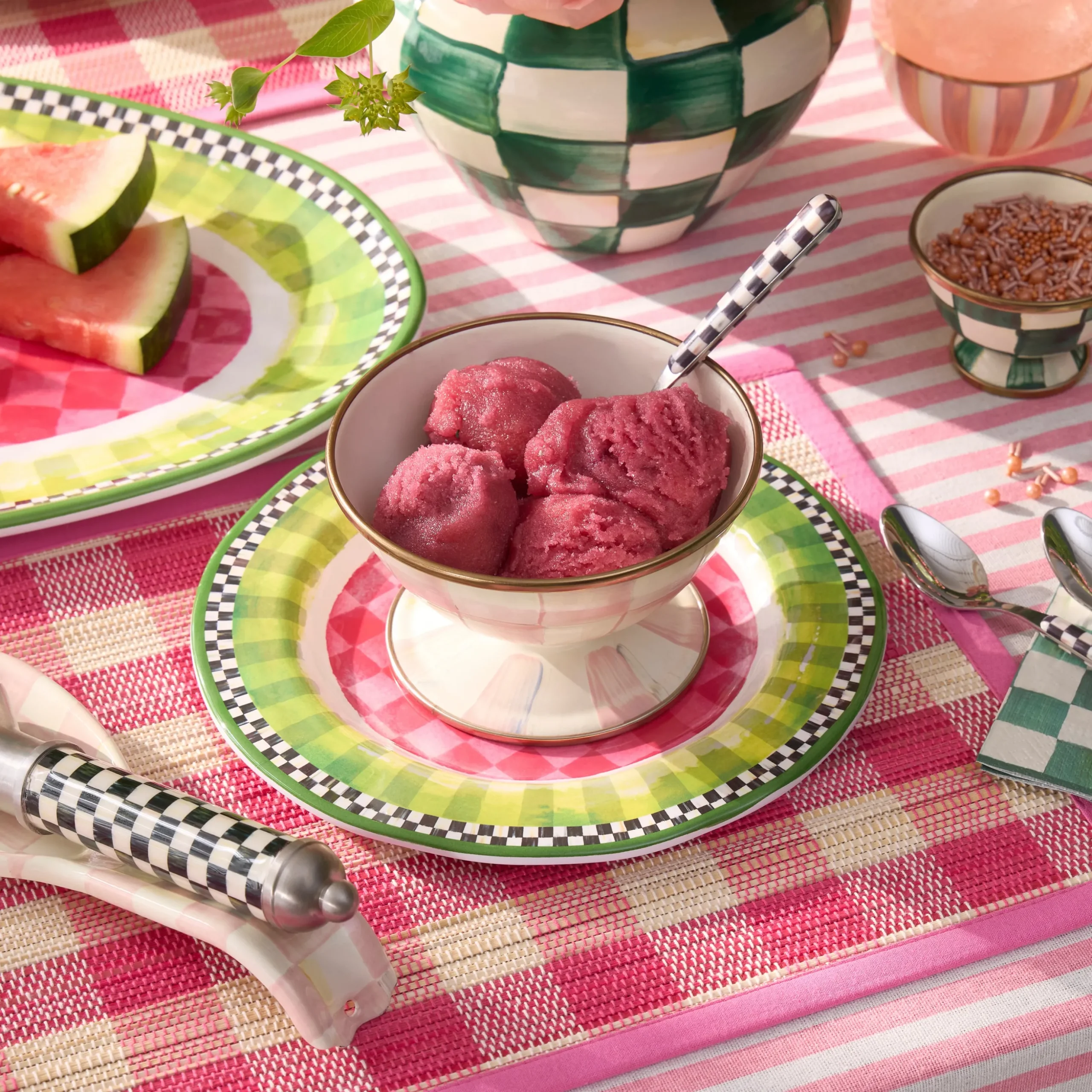 Rosy Check Ice Cream Dish
