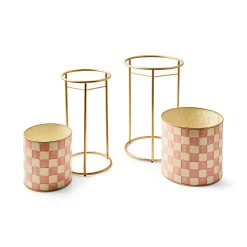 Rosy Check It Out Planters, Set of 2