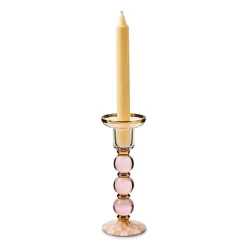 Rosy Check Large Glass Candlestick