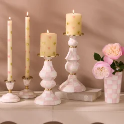 Rosy Check Large Pillar Candlestick