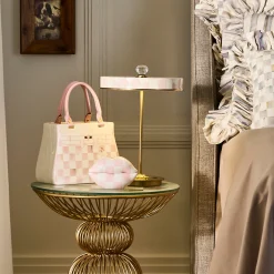 Rosy Check LED Rechargeable Disk Table Lamp