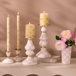 Rosy Check Medium Pillar Candlestick