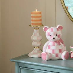 Rosy Check Medium Pillar Candlestick