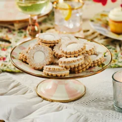 Rosy Check Mini Pedestal Platter