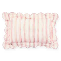Rosy Check Reversible Scalloped Lumbar Throw Pillow