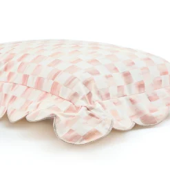 Rosy Check Reversible Scalloped Lumbar Throw Pillow