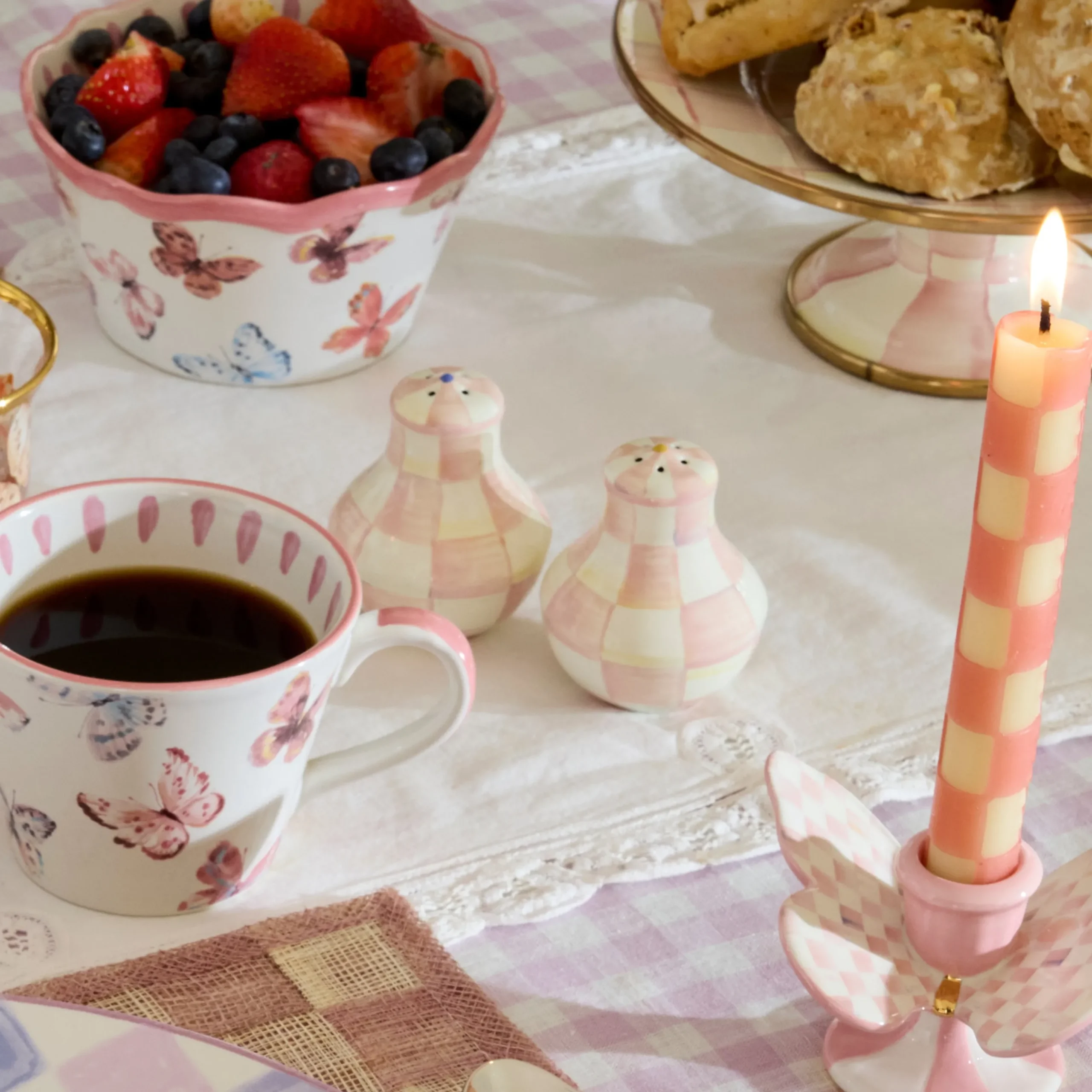 Rosy Check Salt & Pepper Shakers