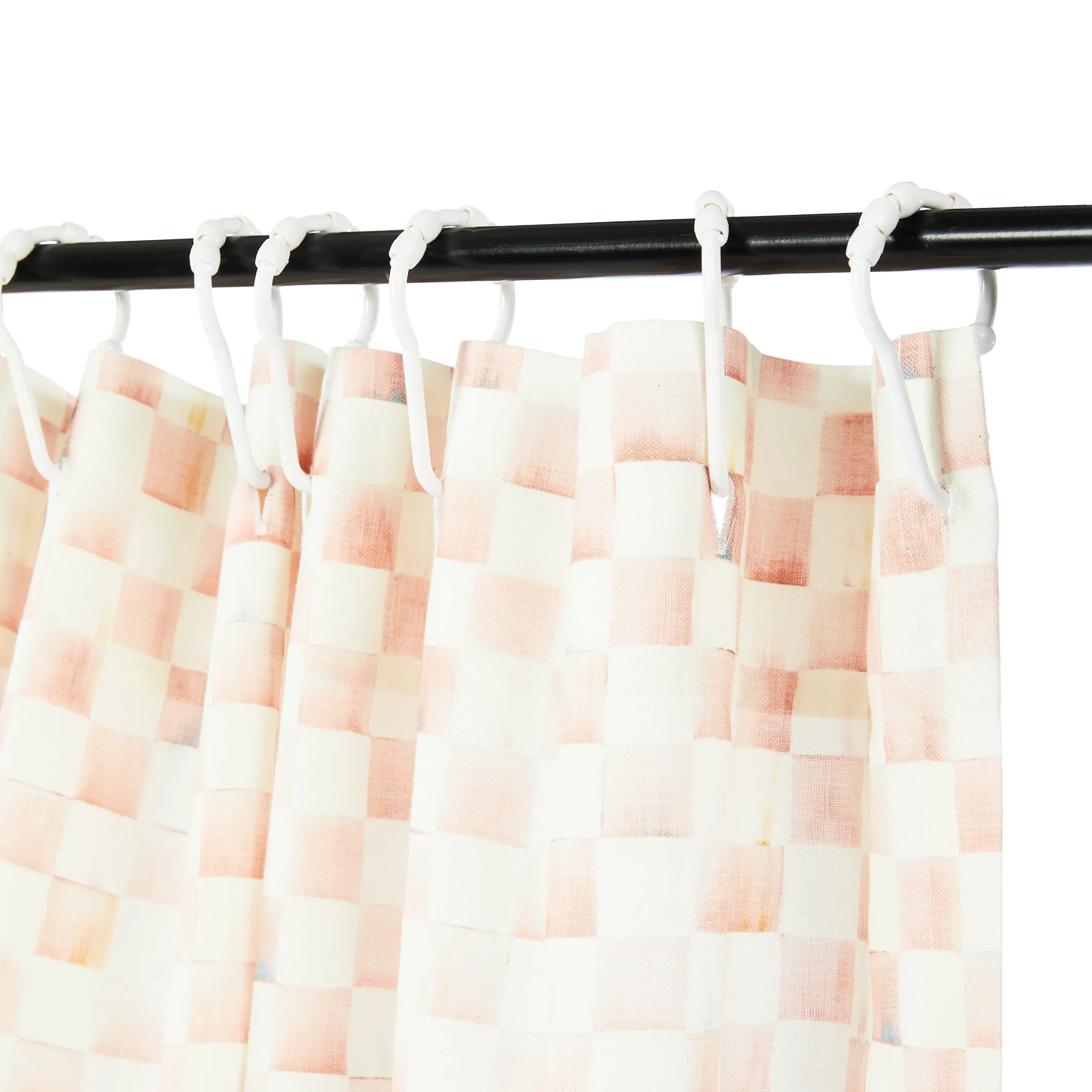 Rosy Check Shower Curtain