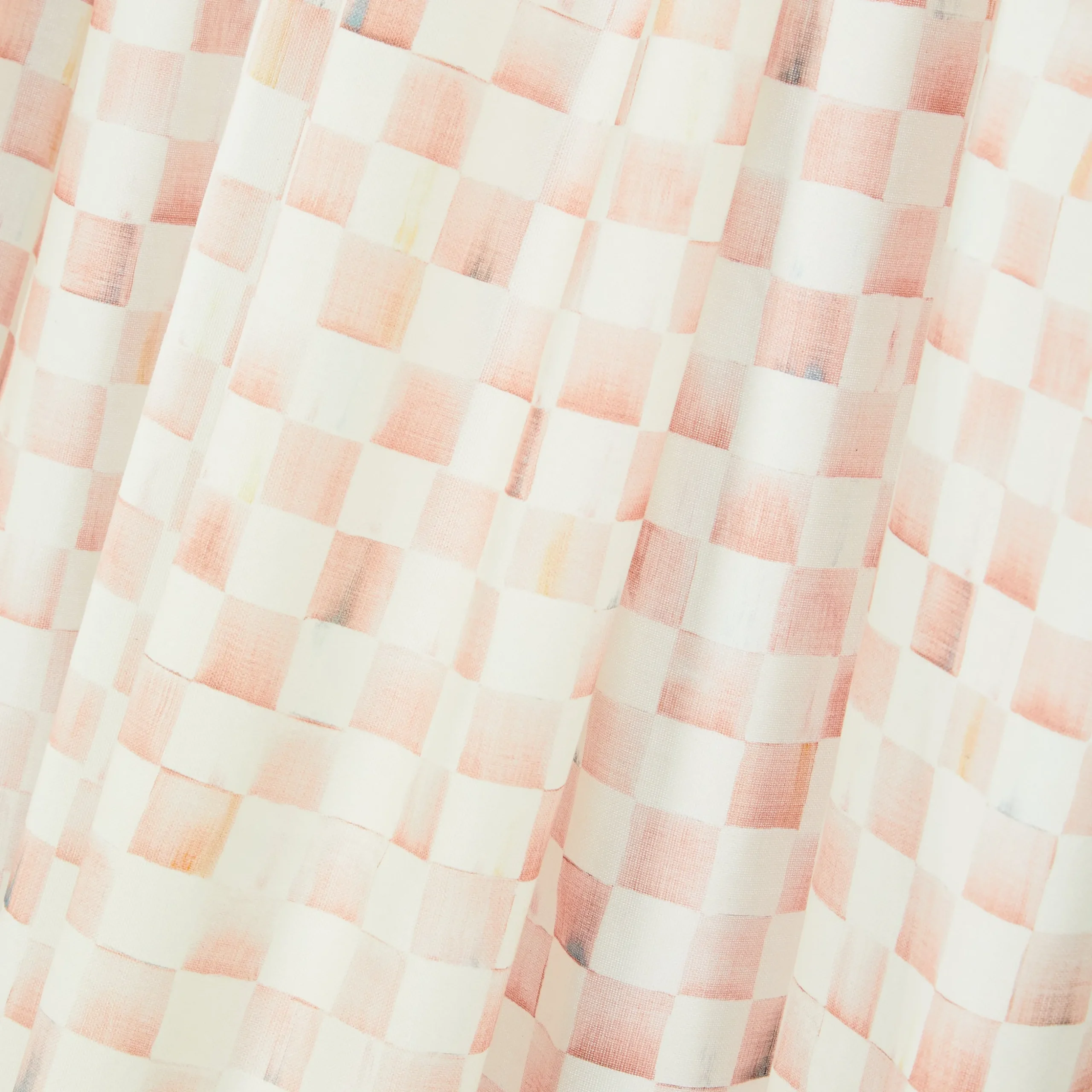 Rosy Check Shower Curtain