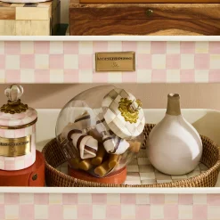 Rosy Check 3-Tier Kitchen Cart