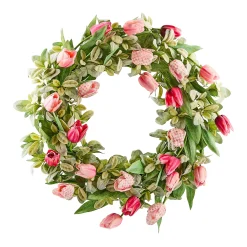 Rosy Check Tulip 28" Wreath