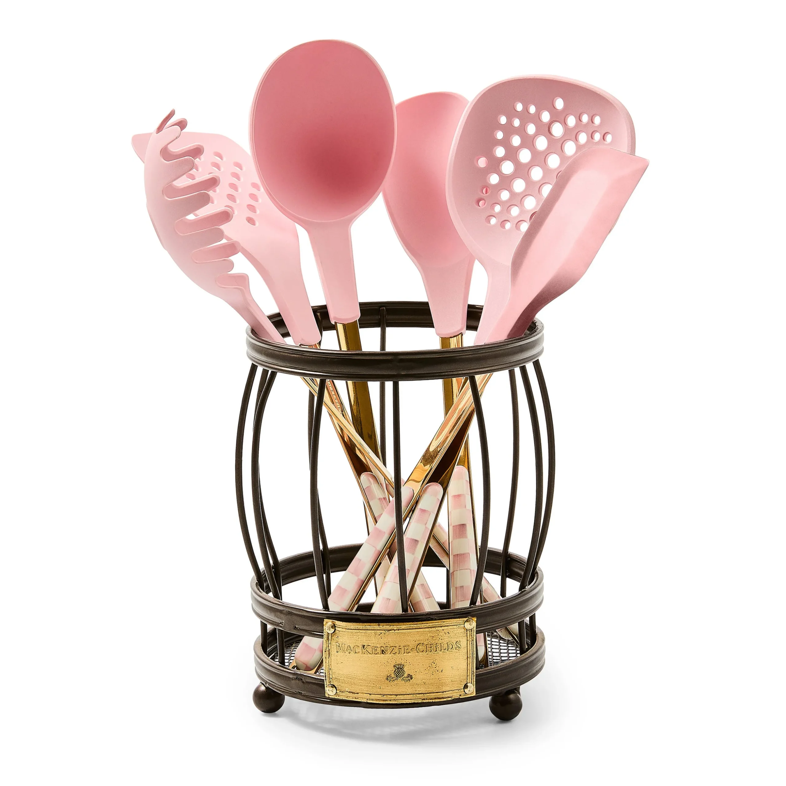 Rosy Check Utensil Caddy Set