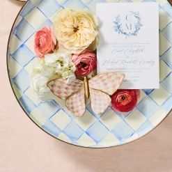 Rosy Check Wall Decor Butterfly Duo