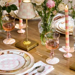 Rosy Check Wine Glass