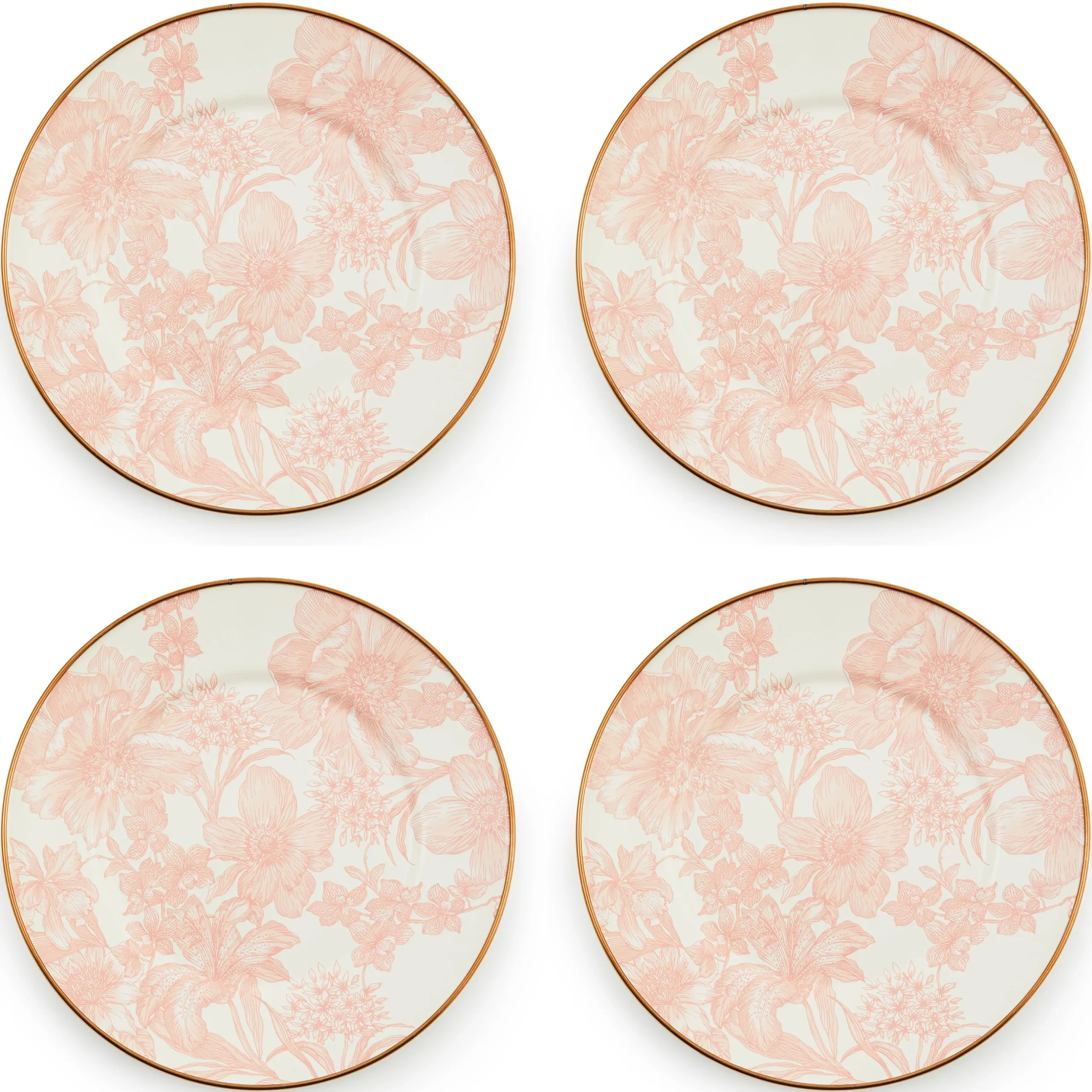Rosy English Garden Salad Plates, Set of 4