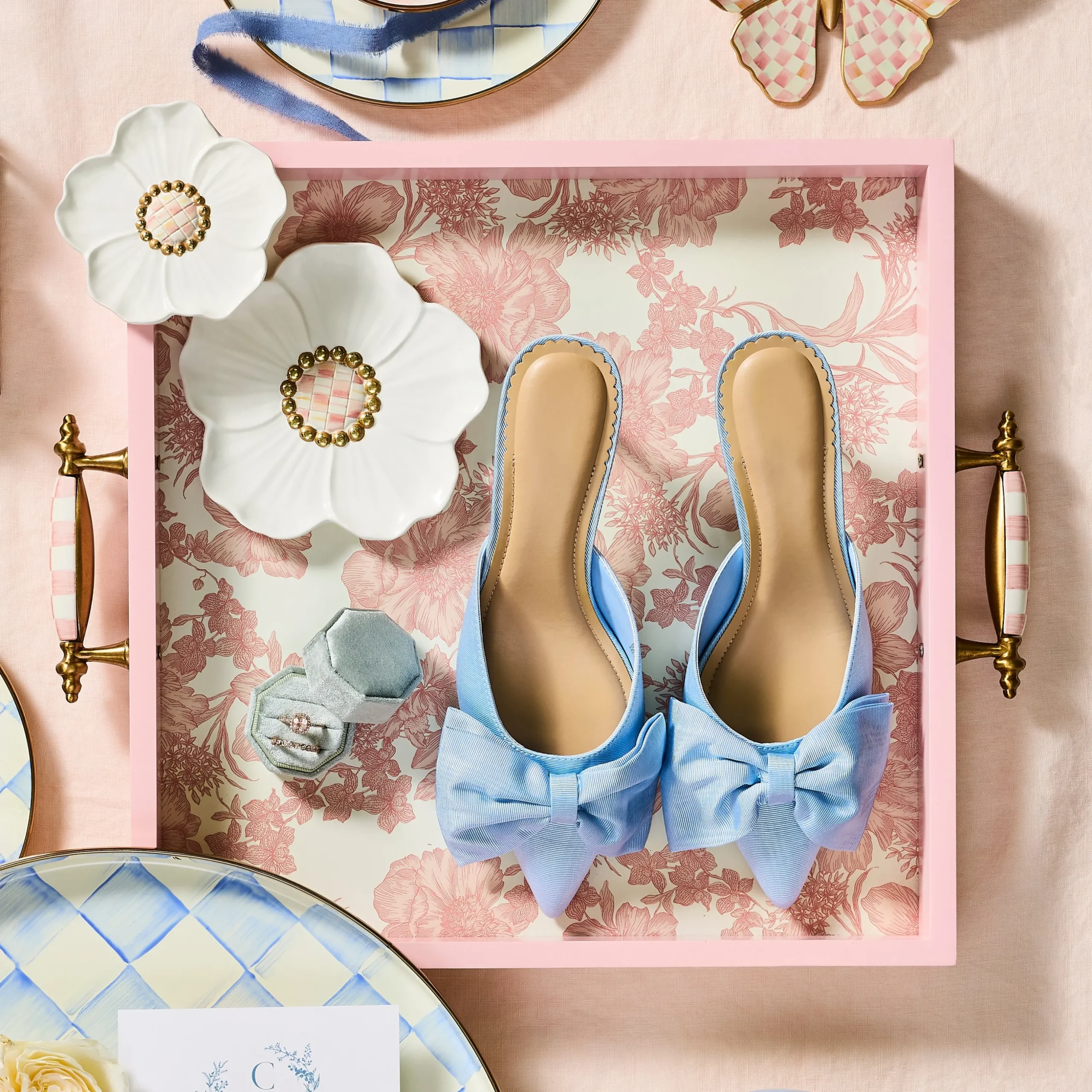 Rosy English Garden Serving Tray