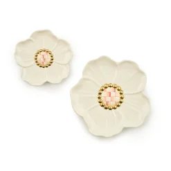 Rosy Flower Trinket Dishes, Set of 2