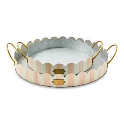 Rosy Stripe Serving Trays, Set of 2