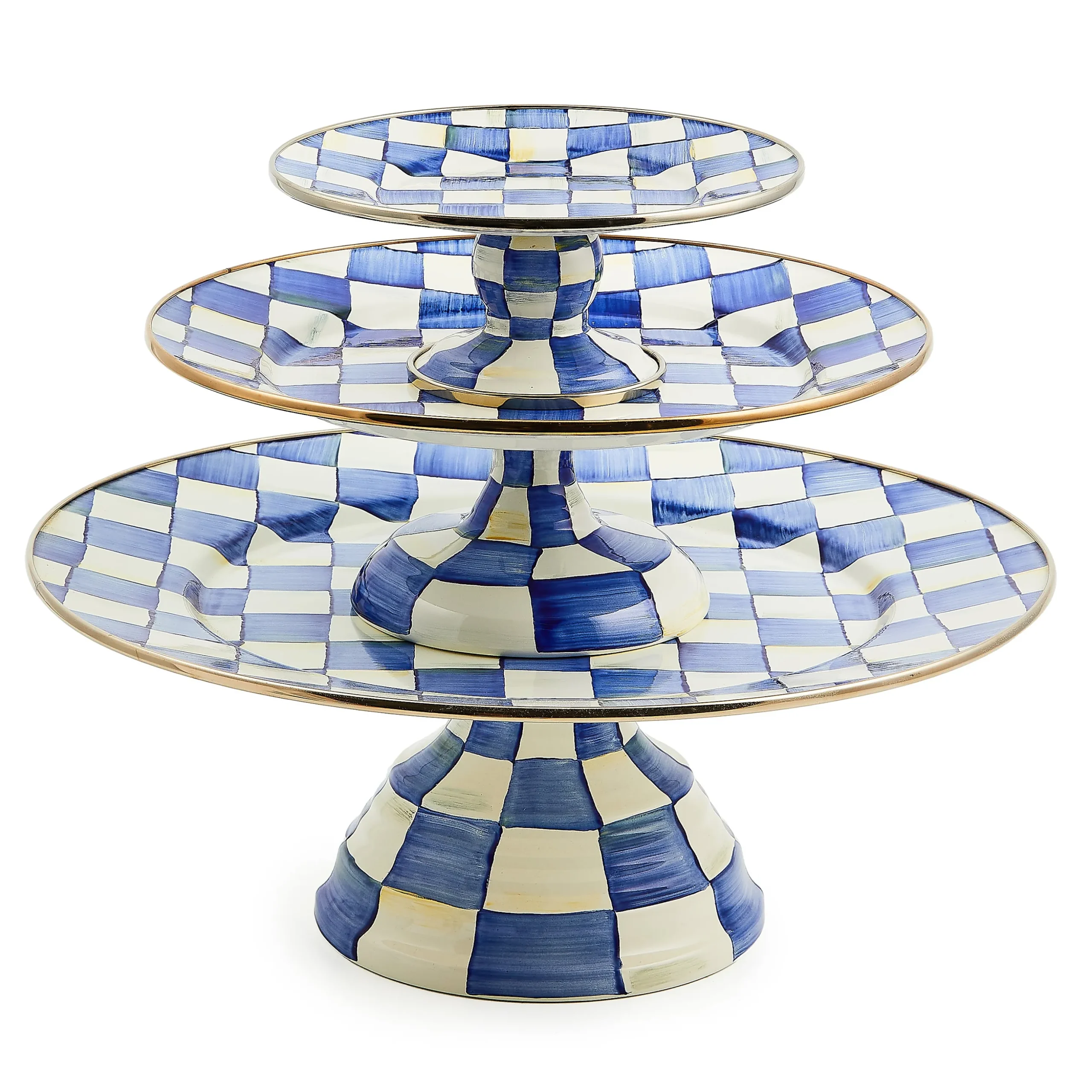 Royal Check Large Pedestal Platter