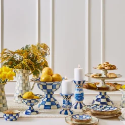 Royal Check Large Pedestal Platter