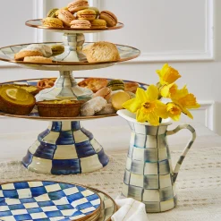 Royal Check Large Pedestal Platter