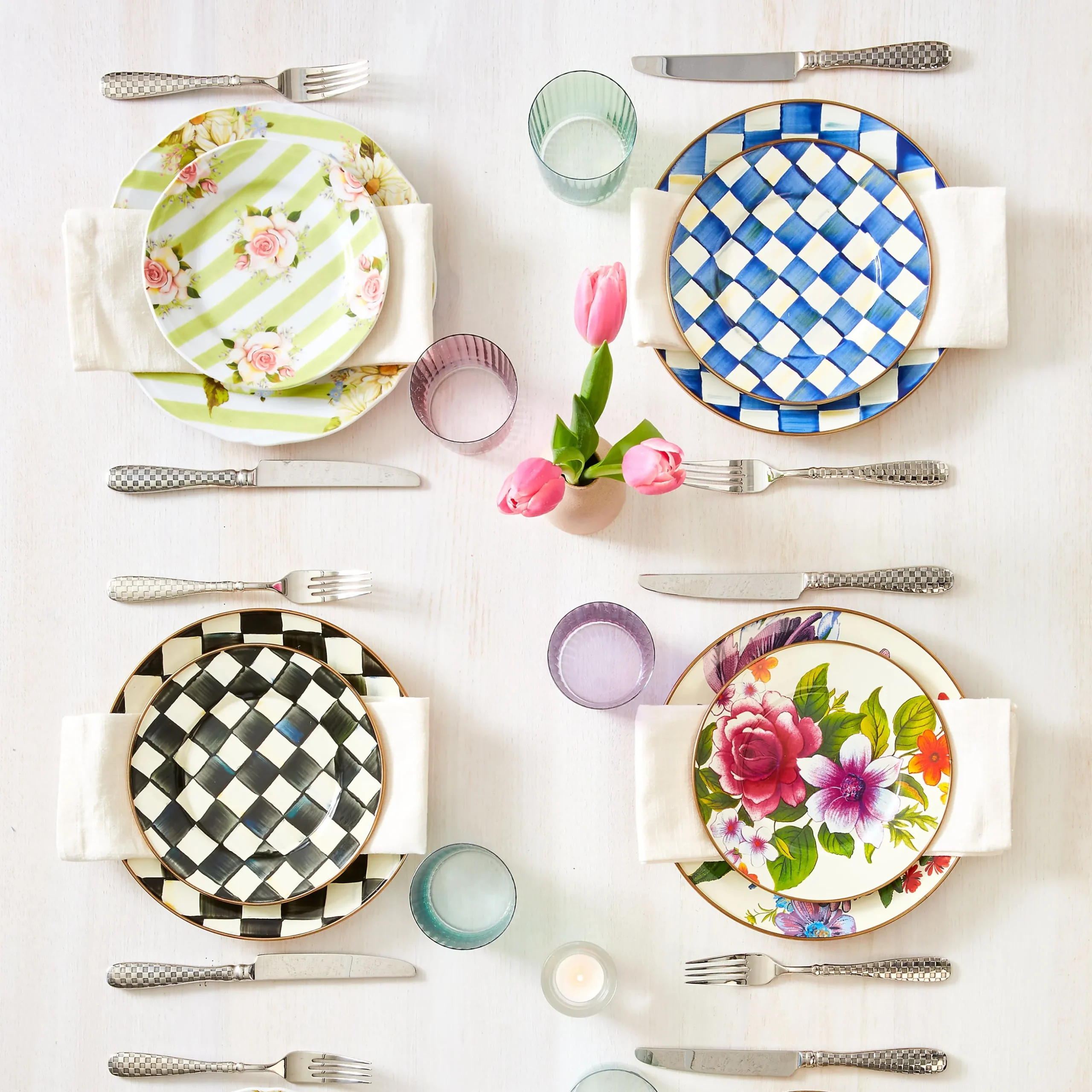 Royal Check Salad/Dessert Plate