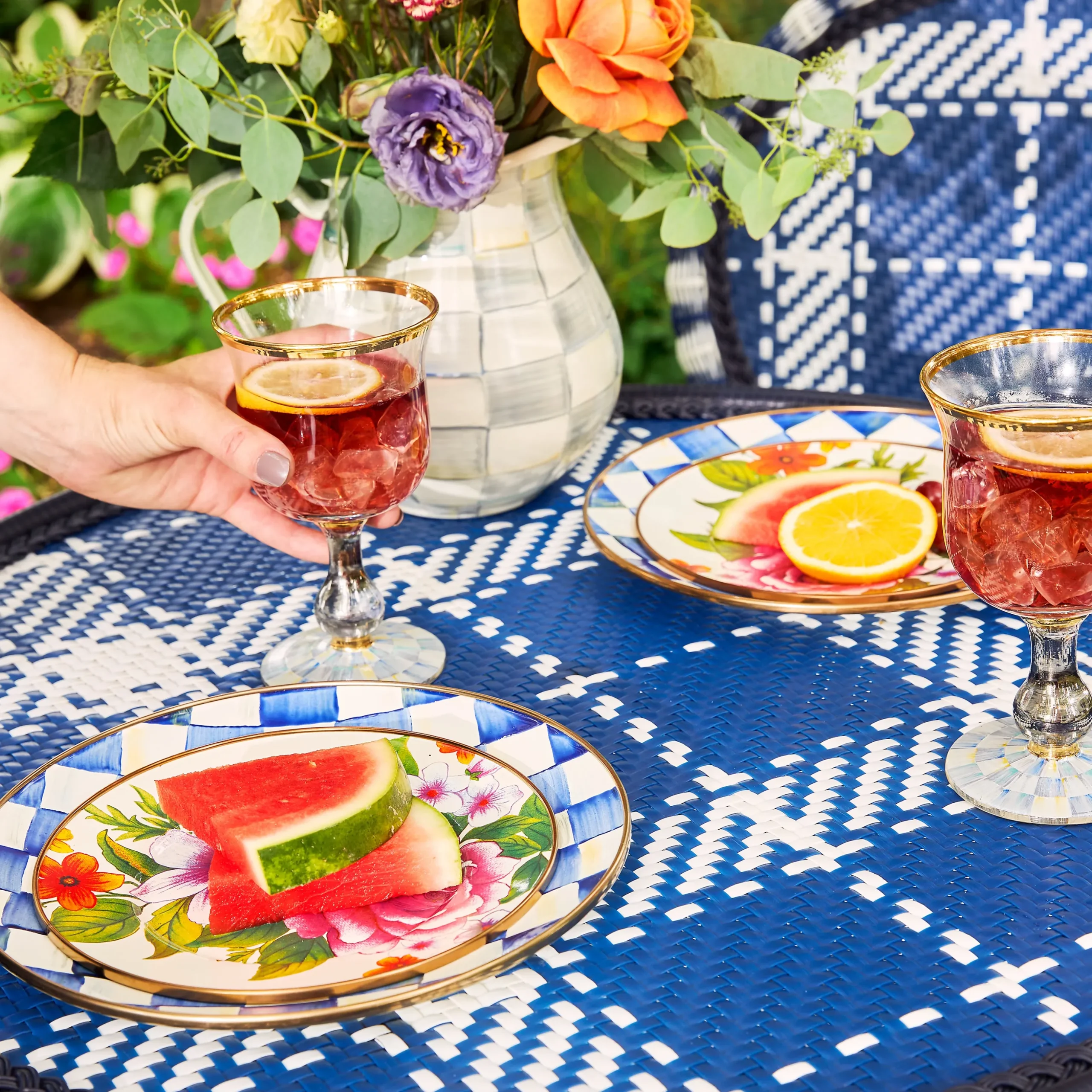 Royal Check Salad/Dessert Plate