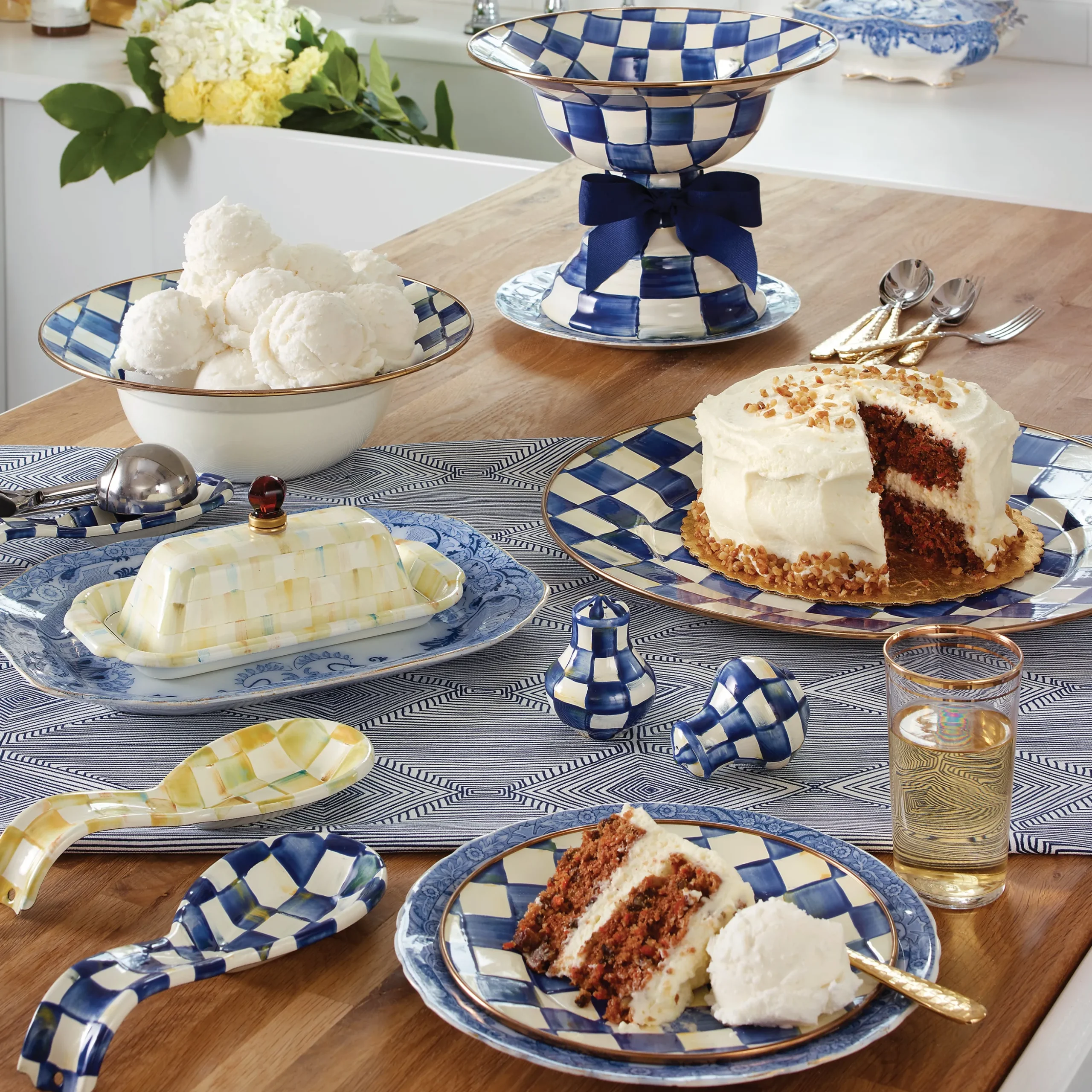 Royal Check Serving Bowl