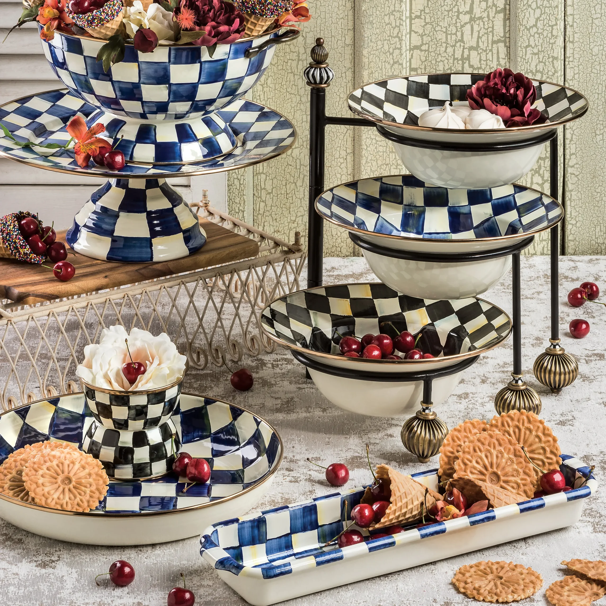 Royal Check Serving Bowl