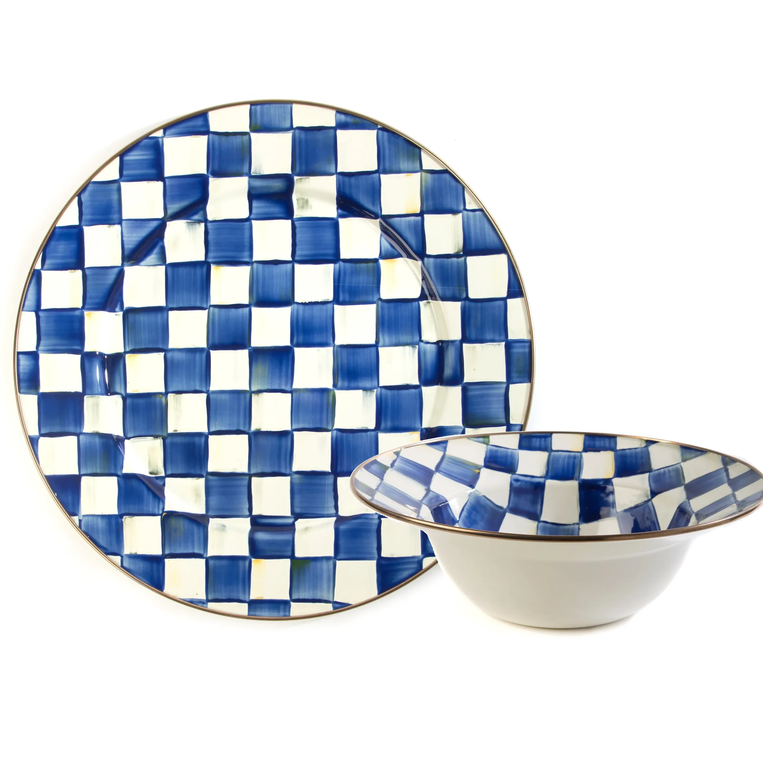 Royal Check Serving Platter & Bowl Set