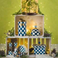 Royal Check Wood Paper Towel Holder