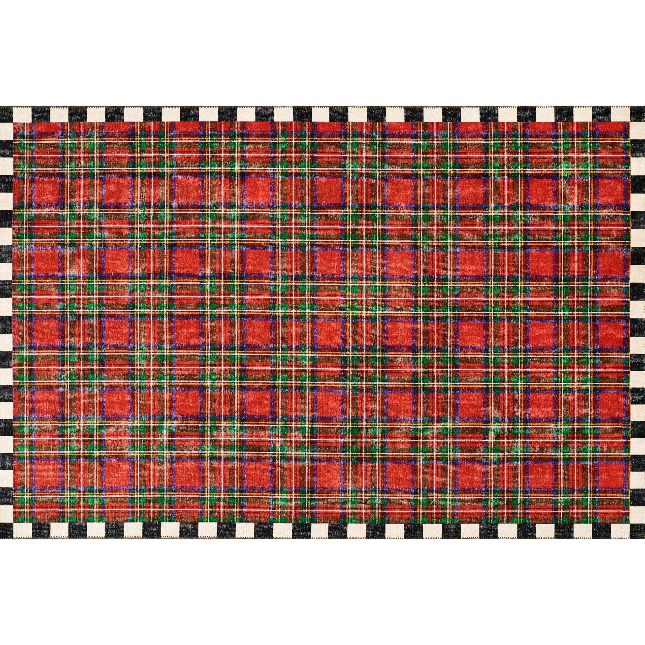 Royal Stewart Tartan Red 5' x 7'6" Washable Rug