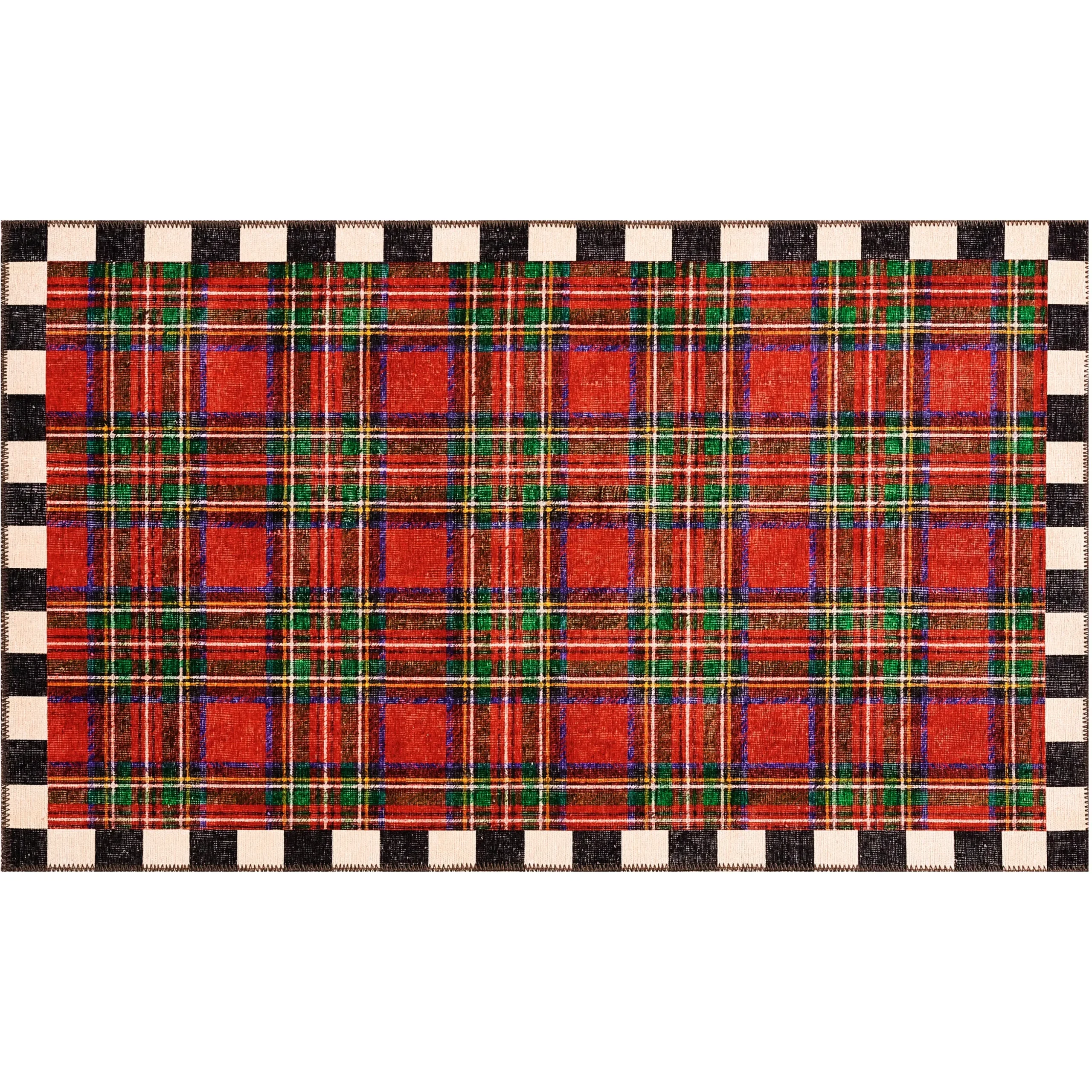 Royal Stewart Tartan Red 3' x 5' Washable Rug